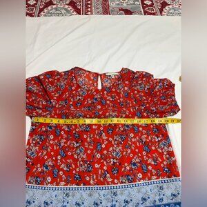 Floral Red and Blue Women's Top(29)Brand June Hudson